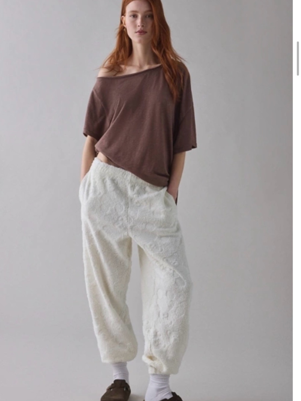 Urban Outfitters / Out From Under Try me Piled fleece print Jogger NWOT